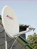 Antena parabólica para a recepção de skyDSL, tarifa plana de skyDSL do fornecedor da Internet via satélite skyDSL